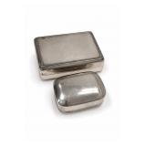 Two Silver-Tone Hinged Trinket Boxes