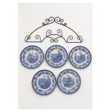 Spode Blue Room Collection 5 Plates, 1972