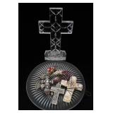 Crystal Cross With Religious Decor