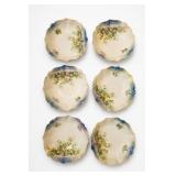 R S Prussia Floral Plate Set, 6 Pieces