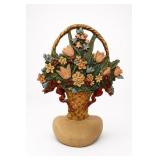 Cast Iron Flower Basket Doorstop