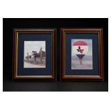 Texas Hot Air Balloon & Mailbox Prints, 2 Framed
