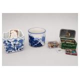 Assorted Handpainted Ceramic Dish Tin