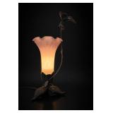 Hummingbird Lily Glass Table Lamp