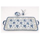 Royal House Blue Floral Tray Set