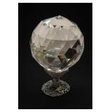 Cuter Pewter Faceted Crystal Globe On Pewter Base