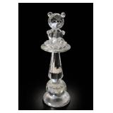 Swarovski Crystal Teddy Bear Figurine On Pedestal