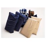 Navy & White Pillow And Bedding Lot