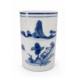 Chinese Blue & White Porcelain Brush Pot