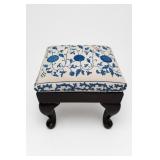The Bombay Company Blue Floral Footstool