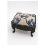 Dillard's Wool Wicker Ottoman With Cushion