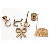 Brass Welcome Wall Hook Rack & Assorted Hooks