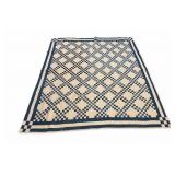 Double Irish Chain Blue And White Quilt