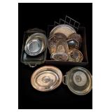 Rogers Silverplate & Glass Servingware Lot