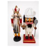 Pair Of Wooden Nutcrackers, Chef & Soldier