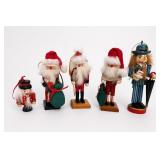 Santa Nutcracker Ornament Set, 5 Pieces