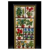 Framed Floral Needlepoint Wall Art
