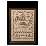 Framed Cross-Stitch Sampler, Give Me a House