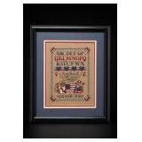 Sweet Land Of Liberty Framed Cross Stitch Sampler