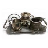 Pewter Tea Service With Tray