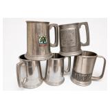 5 Metal Tankards, Michie Tavern & Royal Oak