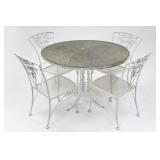 Wrought Iron Patio Table & 4 Chairs Set
