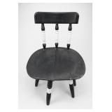 Hitchcock Style Black And White Windsor Chair