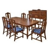 Jacobian Revival 6Pc Dining Table Buffet Set