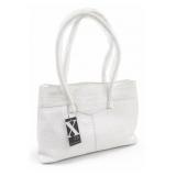 Maxx New York White Crocodile-Embossed Tote Bag