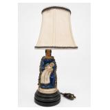 Staffordshire Blue & White Figural Table Lamp