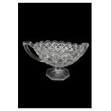 Pressed Glass Toltec Pattern Compote Bowl