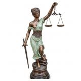 Alois Mayer Blind Justice Bronze Sculpture ~5ft
