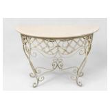 Wrought Iron Marble Top Console Table