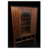 Walnut Display China Cabinet On Stand