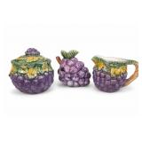 Takahashi Hand-Painted Grape Set, 3 Pieces