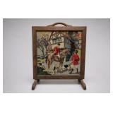 Vintage Hunting Scene Needlepoint Firescreen