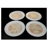 Northwood Grape Cable Custard Glass Plate Set UV