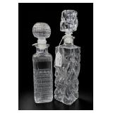Pair of Vintage Glass Decanters with Stoppers