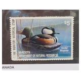 1990 Minnesota $5 Hooded Merganser Duck Stamp