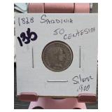 1828 Sardinia 5 Lire, Charles Felix Silver