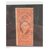 1862 U.S. R44c 25c Certificate Revenue Stamp