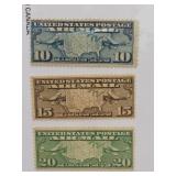 U.S. C-7, 8 & 9 Map And Mailplanes Stamp Set