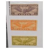 U.S. C16, C17 & C19 Winged Globe Airmail Set
