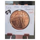 Standing Liberty 1 Oz .999 Fine Copper Round