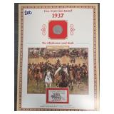 1937 Buffalo Nickel Oklahoma Land Rush Display