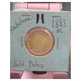 1883 Liberty Head Nickel Gold Plated