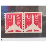 U.S. #C82 11Â¢ Air Mail Coil Line Pair