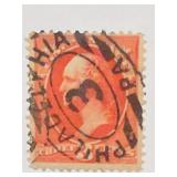 1887 U.S. #214 Washington Vermilion Perf-12 Stamp