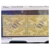 U.S. C-7 Rotary Press Used Pane Of 4 Stamps