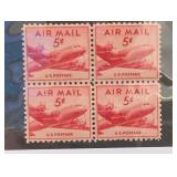 U.S. C33 Skymaster 5Â¢ Air Mail Block of 4